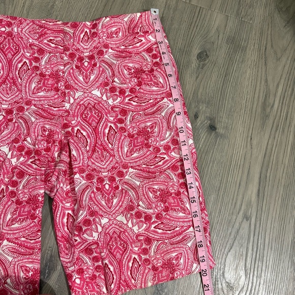 Talbots Pink White Paisley Chino Shorts Sz 6 Stretch Mid-Rise Preppy Nautical - Picture 4 of 6